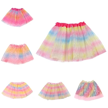 Narodeniny Šaty pre Dievčatá Rainbow Balet Tutu Sukne pre Batoľa Dievčatá Spodnička Dievčatá Rainbow Vrstiev Tylu Tutu Sukne
