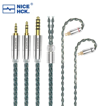NiceHCK SuperCyan Vymeniť Kábel 8 Jadro Lab 7N OCC+OCC Zliatiny Striebra Slúchadlá Drôt 3.5/2.5/4.4 mm MMCX/0.78 mm 2Pin pre Hmyzu Prebudiť