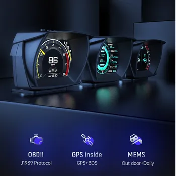 OBD A700 Univerzálna smart prístrojový panel TFT LCD displej HUD displej OBD2+GPS+EM rýchlomer digitálny nástroj head-up displej