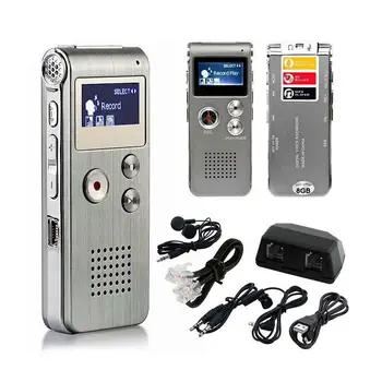 Prenosný mini hlasový záznamník mini digitálny zvuk Hlasový záznamník s kapacitou 8 gb Telefónny záznamník hlasový záznam MP3 Prehrávač S WAV MP3 Prehrávač