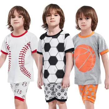 Pyžamo Deti Batoľa Basketbal Chlapci Futbal Sleepwear Dieťa Letné Športové Baseball Odev Deti Futbal Oblečenie Set