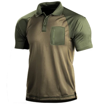 Pánske Outdoorové Lete Taktické Tričko Vojenské Plus Veľkosť Krátky Rukáv Lov Mužské Tričko Polo Sport Henry T-Shirt