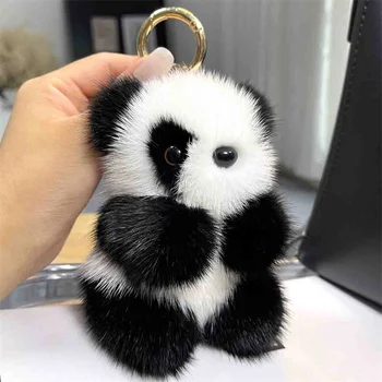 Roztomilý Čínska Panda Keychain Pre Mužov, Ženy, Zadajte Reťazec Batoh Taška Prívesok Oblečenie Pre Bábiku Krúžok Držiak Čačky Darček