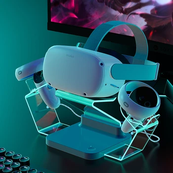 Rýchle Nabíjanie Dock Pre Oculus Quest 2 VR Headset Radiče Nabíjačka, Držiak Stanice s RGB Svetlo Na Meta Quest 2 Príslušenstvo