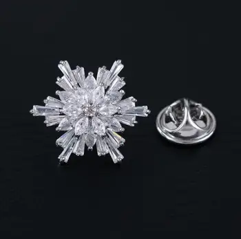 Sladké romantické Módne cubic zirconia snowflake brošňa kolíky pre ženy zapojenie svadobné šperky Kabát šaty príslušenstvo