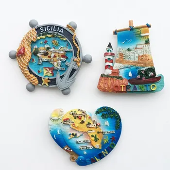 Taliansko magnety na chladničku talianskej Sicílii Otranto turistické suveníry dekoratívne umenie magnetické chladnička nálepky cestovné darčeky dekor
