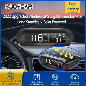 VJOYCAR S98 Univerzálny Auto Bezdrôtový HUD Displej Digitálne GPS Tachometer so Solárnym Účtované Cez-rýchlosť Alarm, Auto je Temp. Nadmorská výška