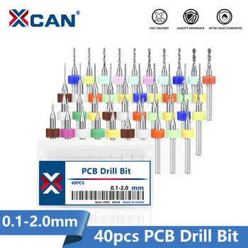 XCAN PCB vrtáka Micro Zbraň Vrták Pre Vŕtanie PCB Dosky plošných spojov Karbidu vrtáka 40pcs 0.1-1.0 0.3-1.2 0.6-1.5 1.1-2.0 mm Nastavenie